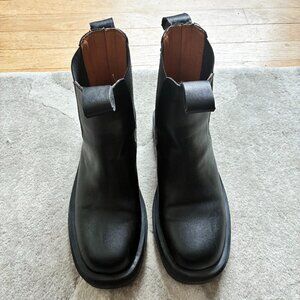 Chelsea Ankle Boots Combat Booties, Low Chunky Block Heel size eur 40